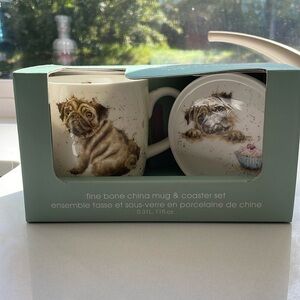 Royal Worcester pug love mug set